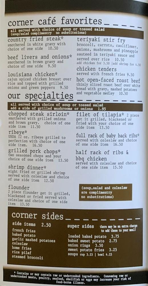 The Corner Cafe Menu image 3