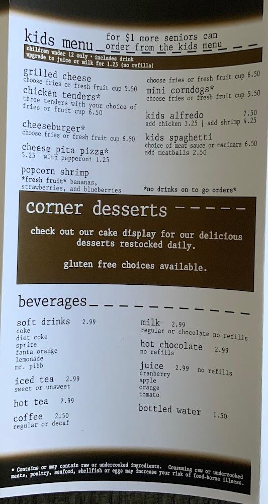 The Corner Cafe Menu image 4